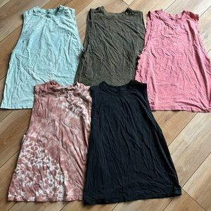Lot of 5 Lululemon All Yours Boyfriend Tanks Size 2